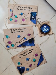 Galaxy letters set with medal