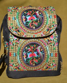 Ethnic Embroidery Canvas Backpack