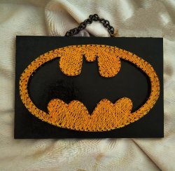 Batman string art tableau