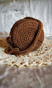 Crochet circle macrame bag