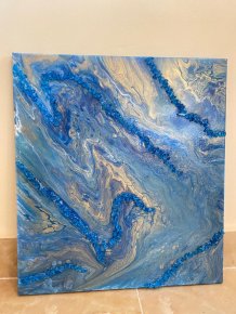 Acrylic Pouring Painting with Stones | Muqbis