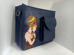 Donza african blue bag with front pocket