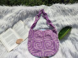 crochet purple square bag 