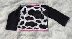 Crochet cow pullover 