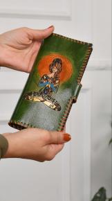 woman wallet with meditation drawing