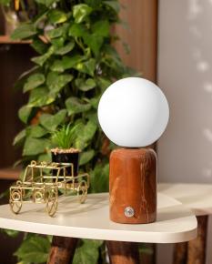  'The Nuuk' Cordless Table Lamp | Rojo Alicante Marble 