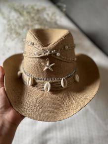 Cafe cowboy hat  with shells