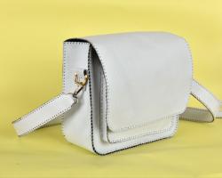 donza white leather bag